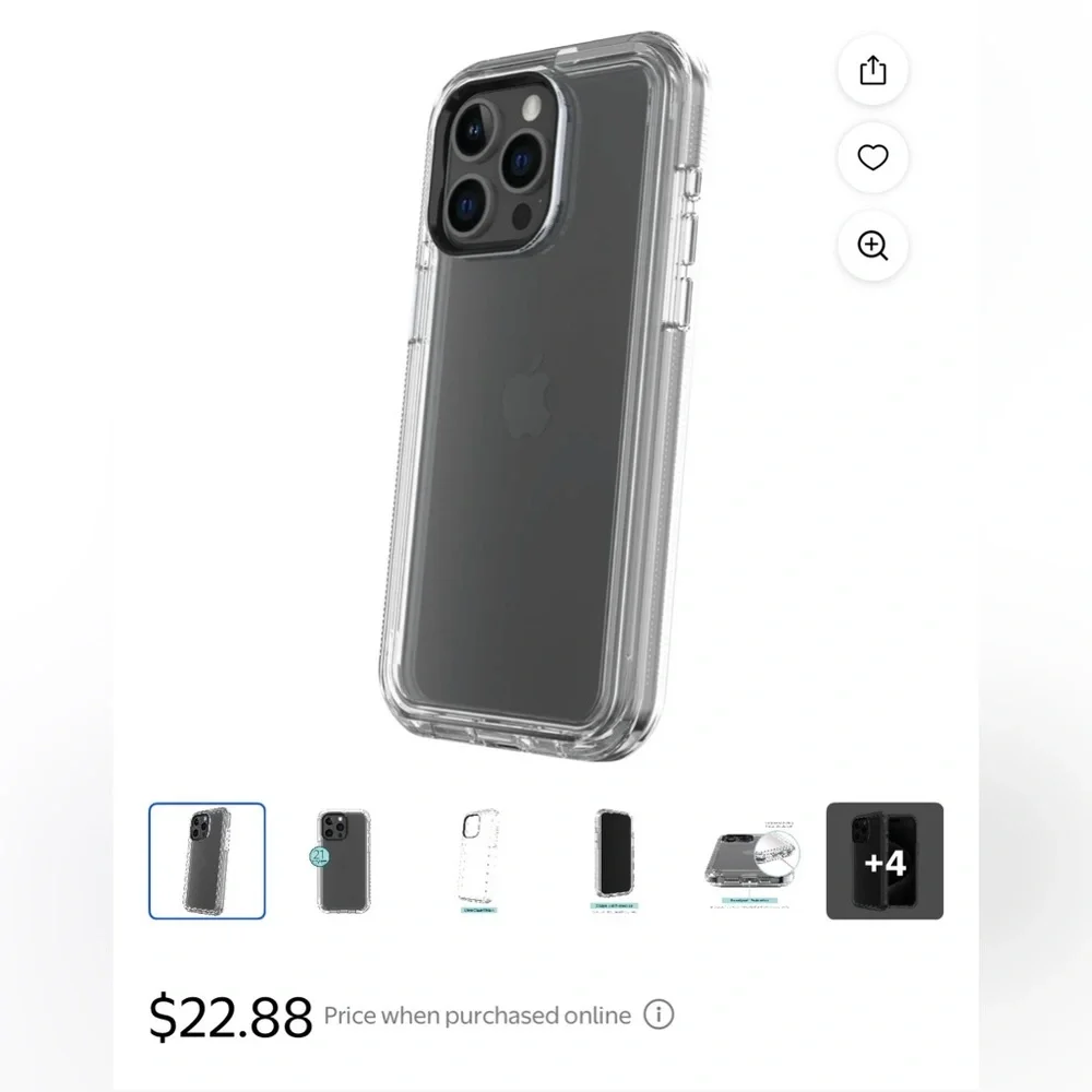 Onn Transparent Gel Case for iPhone 15 Pro Max